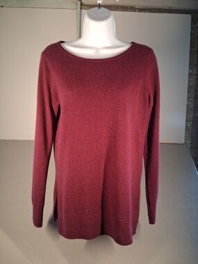 Club Monaco Burgundy Boatneck Cashmere Sweater